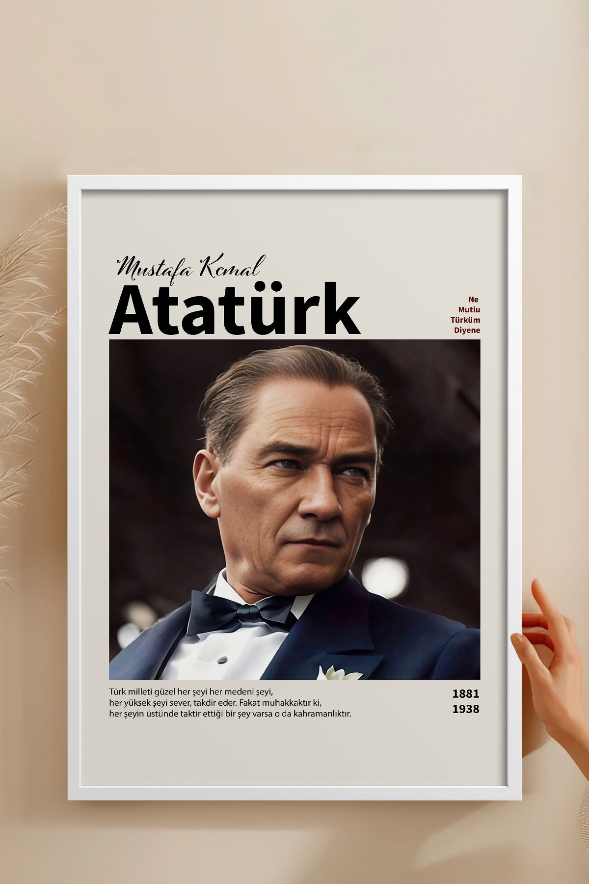HOMEPACK Ahşap Çerçeveli Tablo Çerçeveli Poster Sanatsal Modern Duvar Dekoru ATA-18