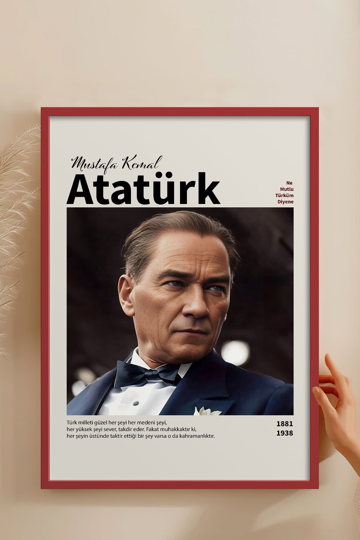 HOMEPACK Ahşap Çerçeveli Tablo Çerçeveli Poster Sanatsal Modern Duvar Dekoru ATA-18