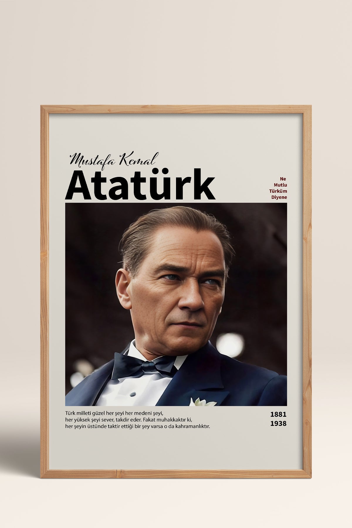 HOMEPACK Ahşap Çerçeveli Tablo Çerçeveli Poster Sanatsal Modern Duvar Dekoru ATA-18