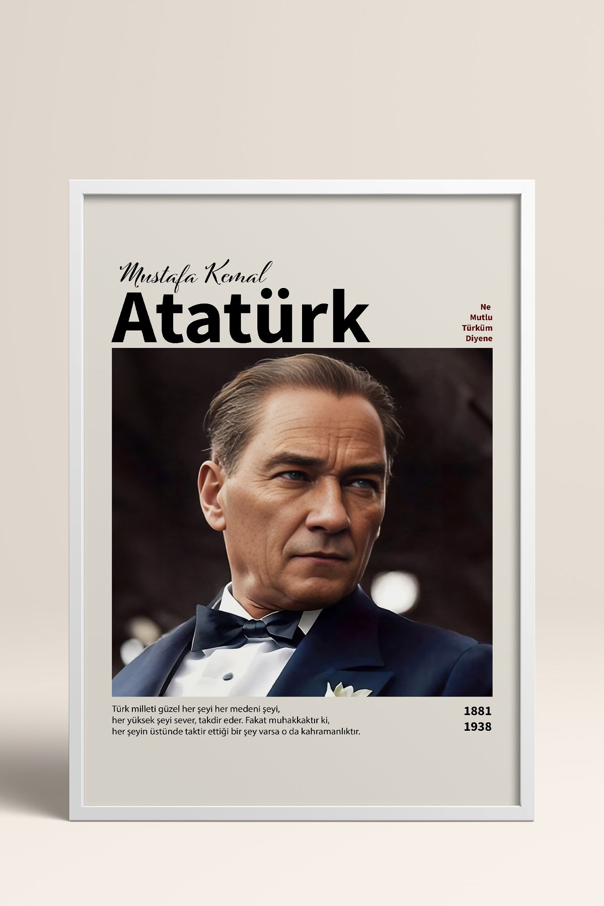 HOMEPACK Ahşap Çerçeveli Tablo Çerçeveli Poster Sanatsal Modern Duvar Dekoru ATA-18
