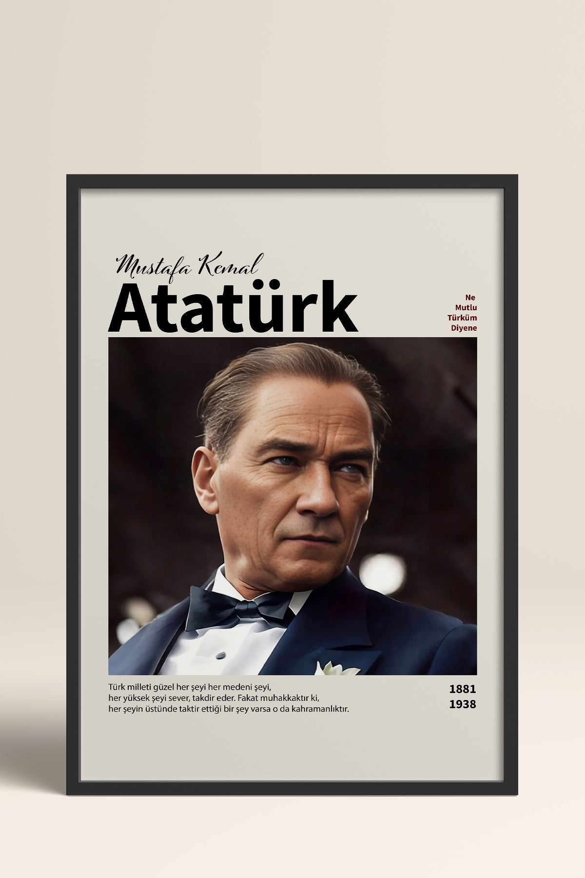HOMEPACK Ahşap Çerçeveli Tablo Çerçeveli Poster Sanatsal Modern Duvar Dekoru ATA-18