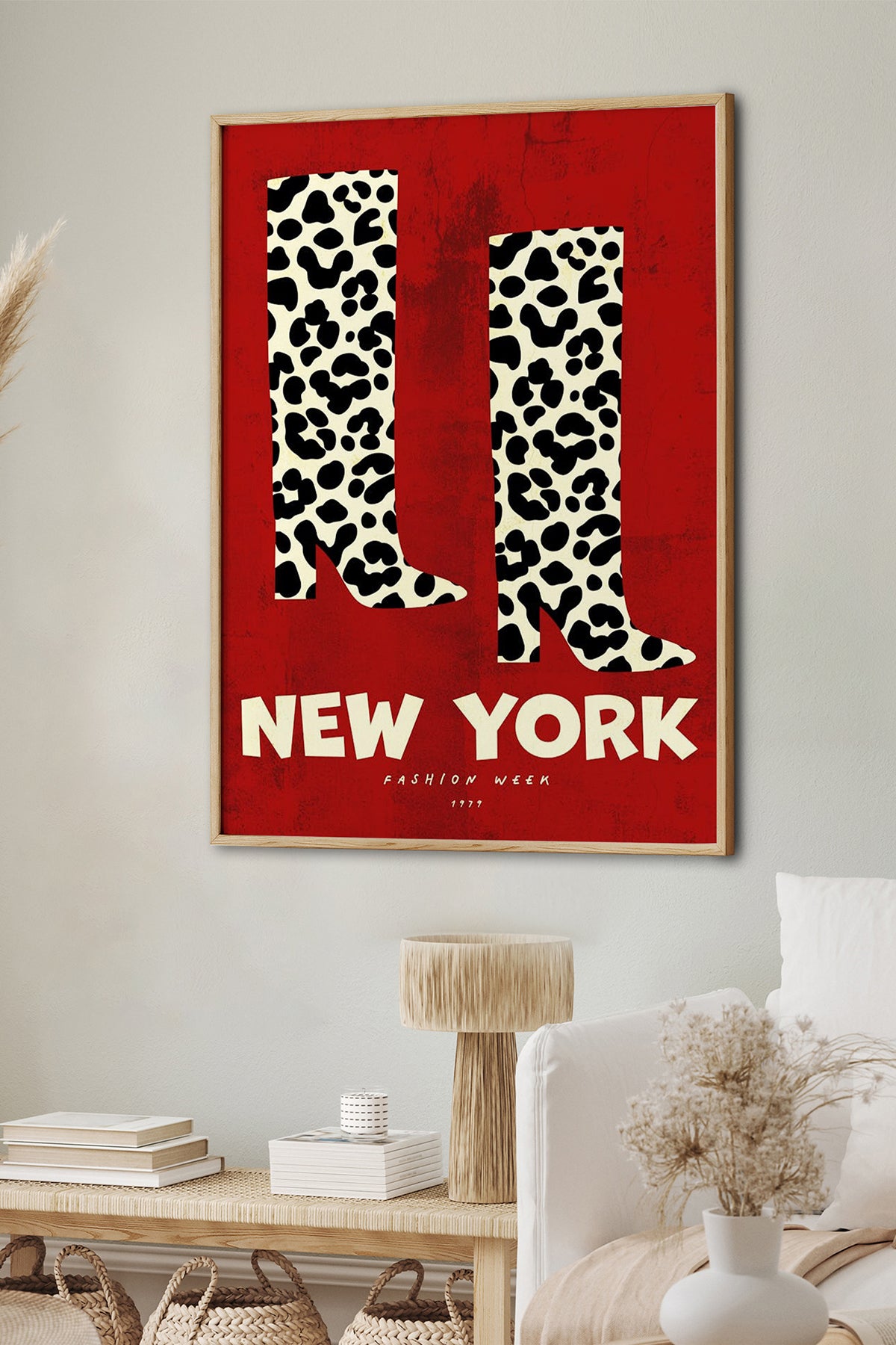 HOMEPACK Ahşap Çerçeveli Tablo Çerçeveli Poster Sanatsal Modern Duvar Dekoru BEK-8000