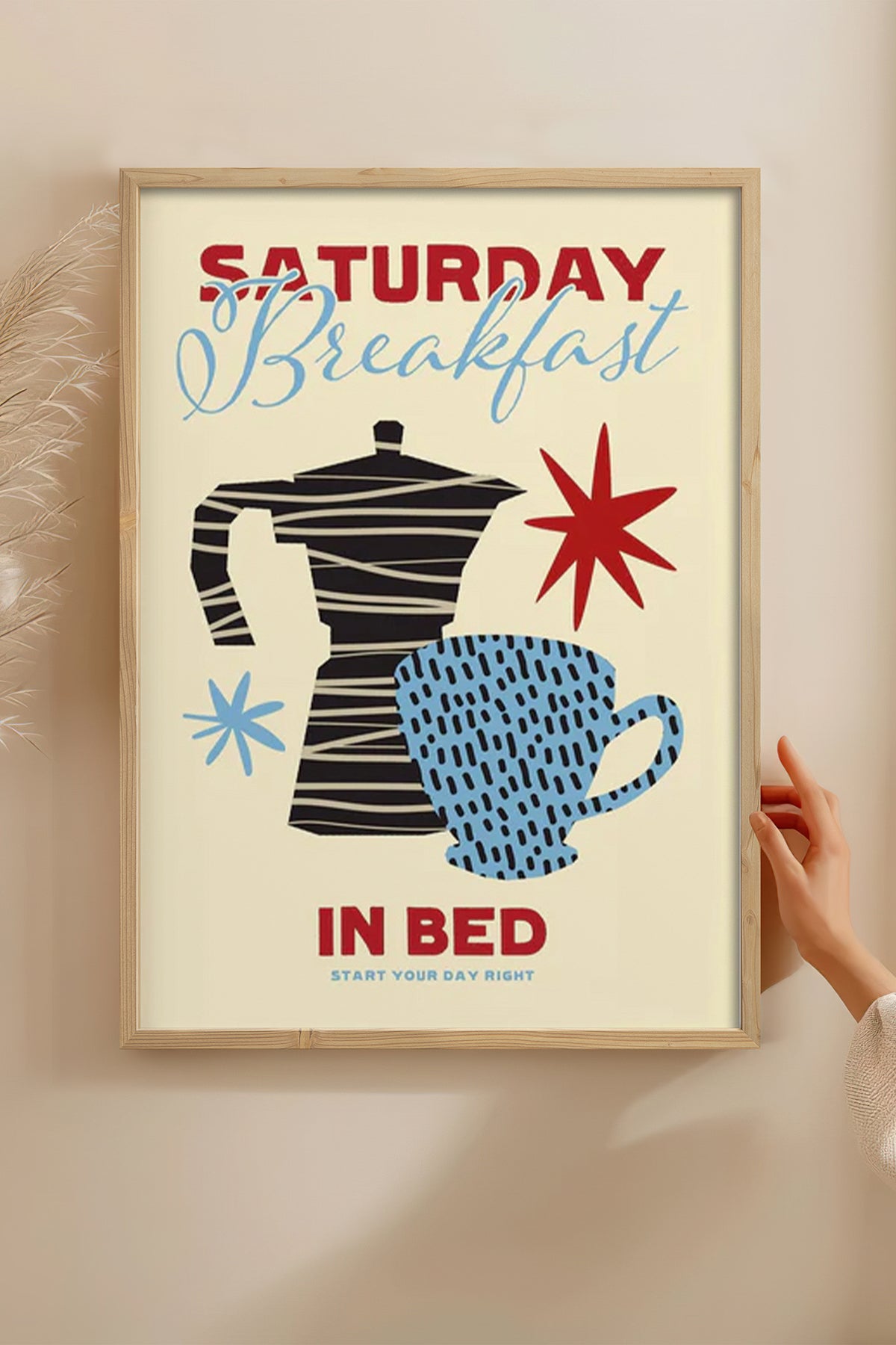 HOMEPACK Ahşap Çerçeveli Tablo Çerçeveli Poster Sanatsal Modern Duvar Dekoru BEK-8006