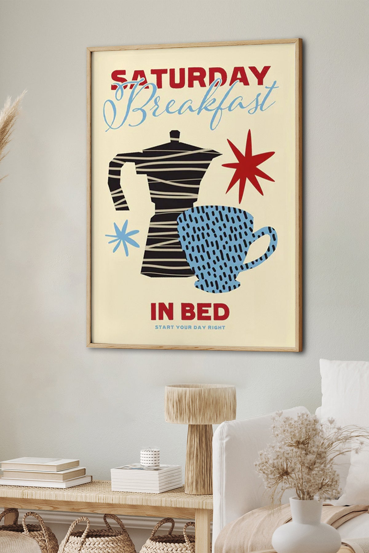 HOMEPACK Ahşap Çerçeveli Tablo Çerçeveli Poster Sanatsal Modern Duvar Dekoru BEK-8006
