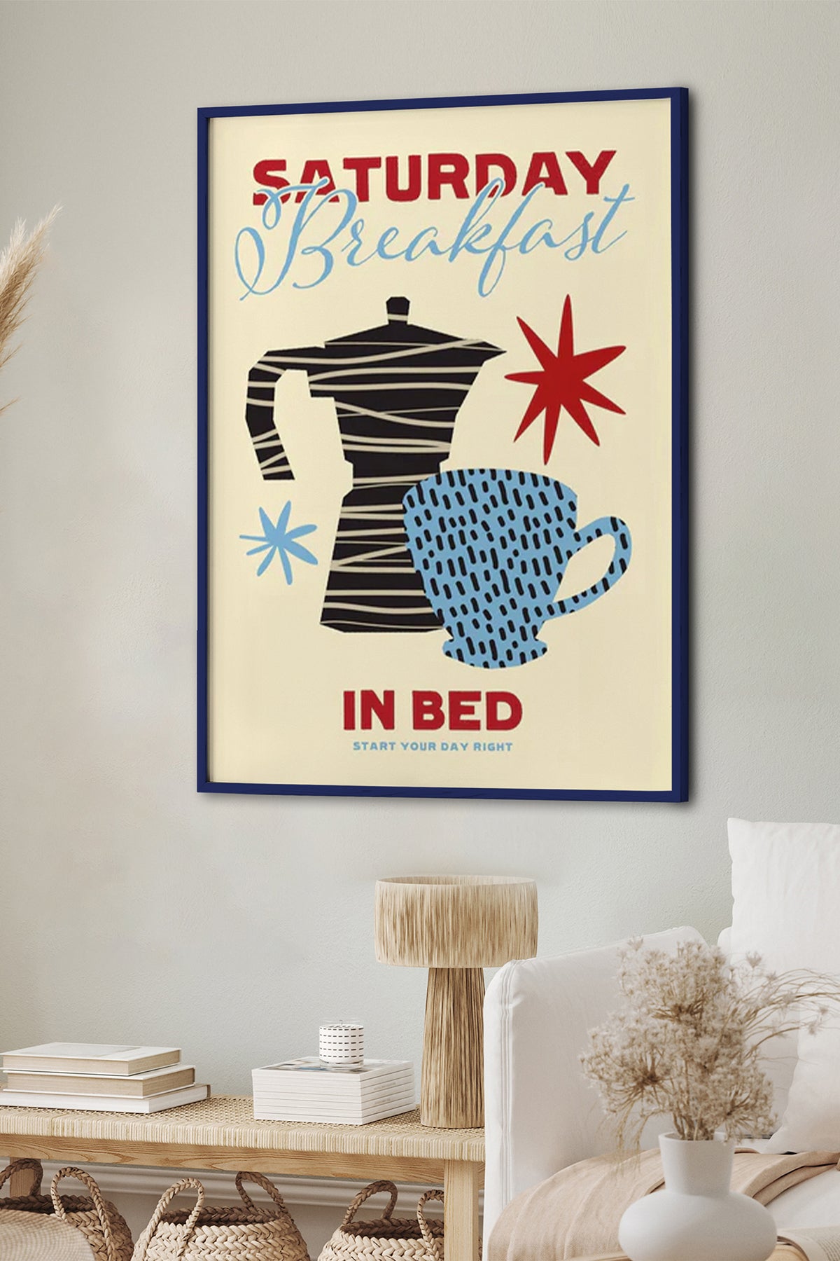HOMEPACK Ahşap Çerçeveli Tablo Çerçeveli Poster Sanatsal Modern Duvar Dekoru BEK-8006