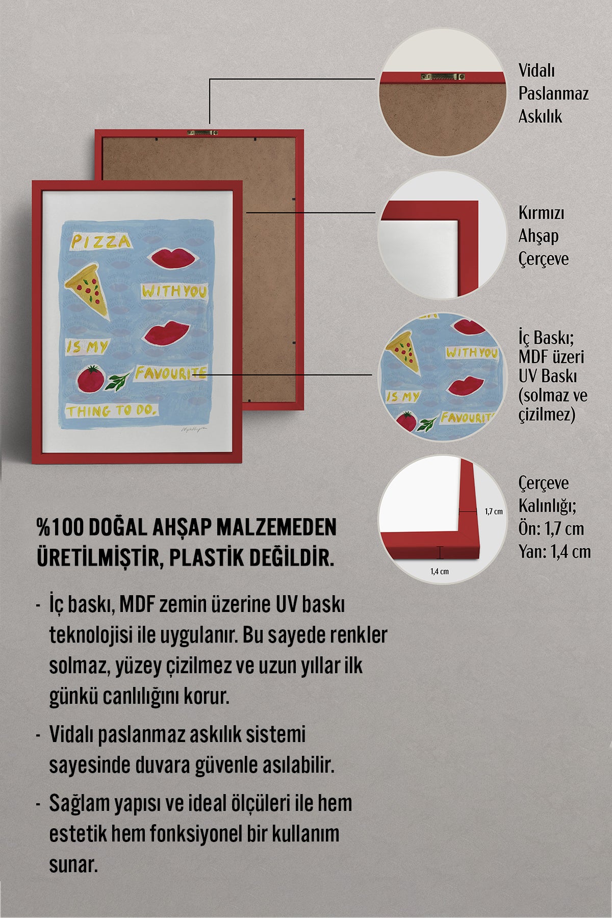 HOMEPACK Ahşap Çerçeveli Tablo Çerçeveli Poster Sanatsal Modern Duvar Dekoru BEK-8010