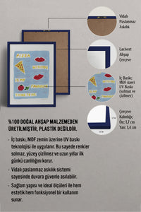 HOMEPACK Ahşap Çerçeveli Tablo Çerçeveli Poster Sanatsal Modern Duvar Dekoru BEK-8010
