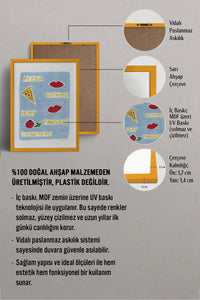 HOMEPACK Ahşap Çerçeveli Tablo Çerçeveli Poster Sanatsal Modern Duvar Dekoru BEK-8010