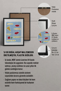 HOMEPACK Ahşap Çerçeveli Tablo Çerçeveli Poster Sanatsal Modern Duvar Dekoru BEK-8010