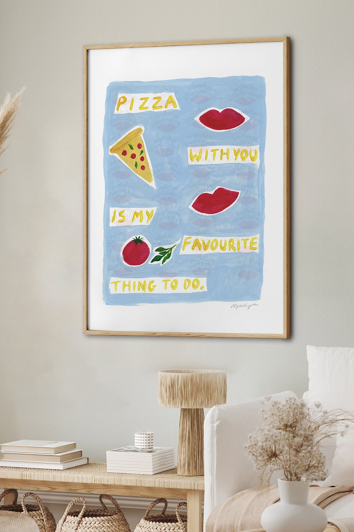 HOMEPACK Ahşap Çerçeveli Tablo Çerçeveli Poster Sanatsal Modern Duvar Dekoru BEK-8010