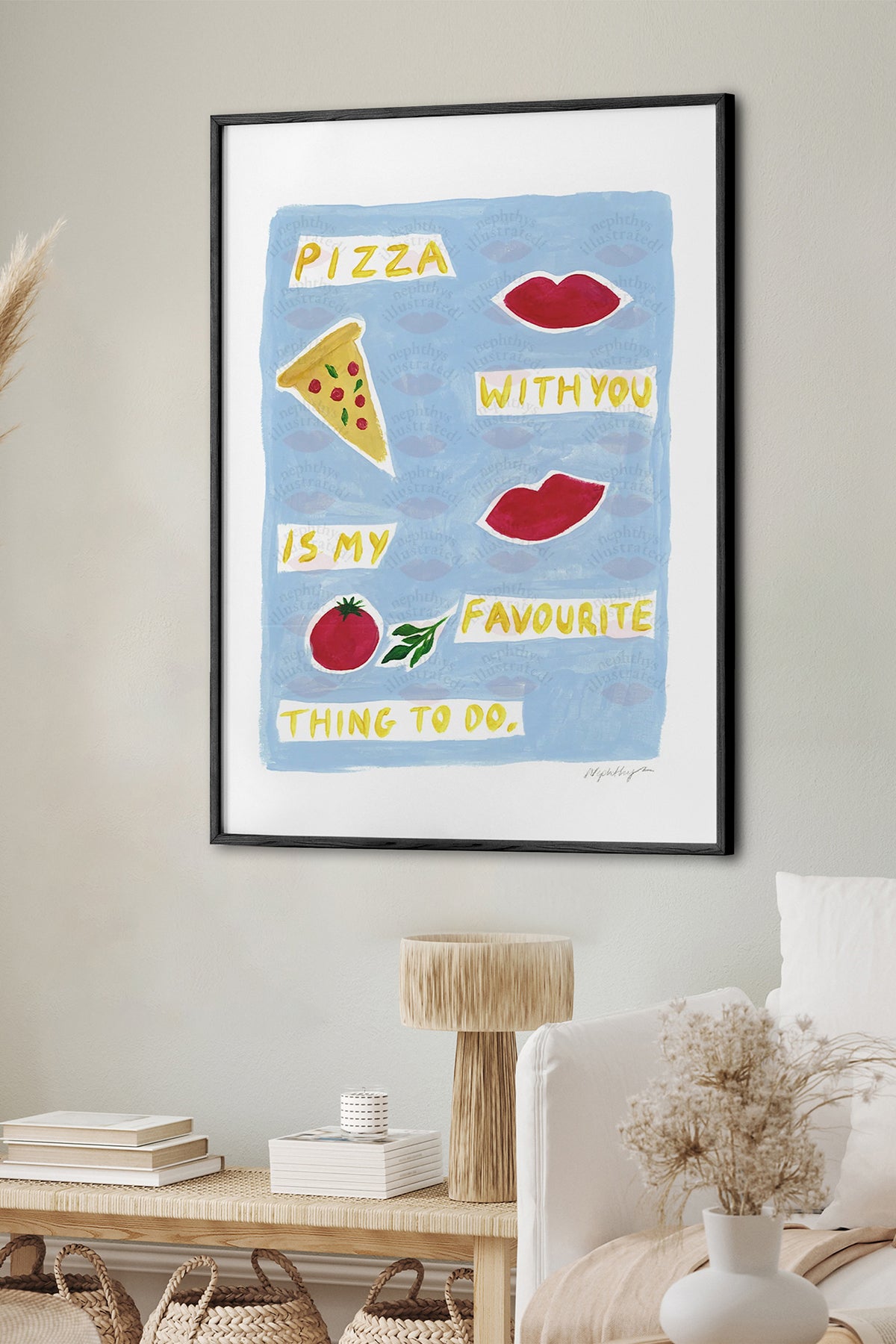 HOMEPACK Ahşap Çerçeveli Tablo Çerçeveli Poster Sanatsal Modern Duvar Dekoru BEK-8010