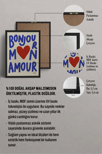 HOMEPACK Ahşap Çerçeveli Tablo Çerçeveli Poster Sanatsal Modern Duvar Dekoru BEK-8011