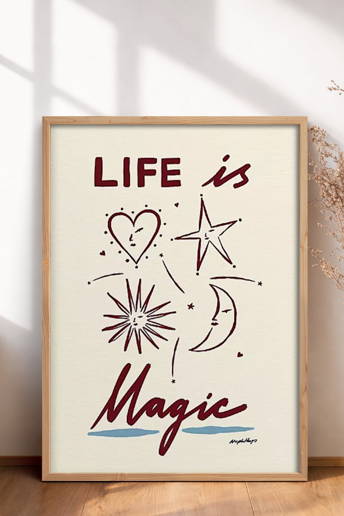 HOMEPACK Ahşap Çerçeveli Tablo Çerçeveli Poster Sanatsal Modern Duvar Dekoru BEK-8015