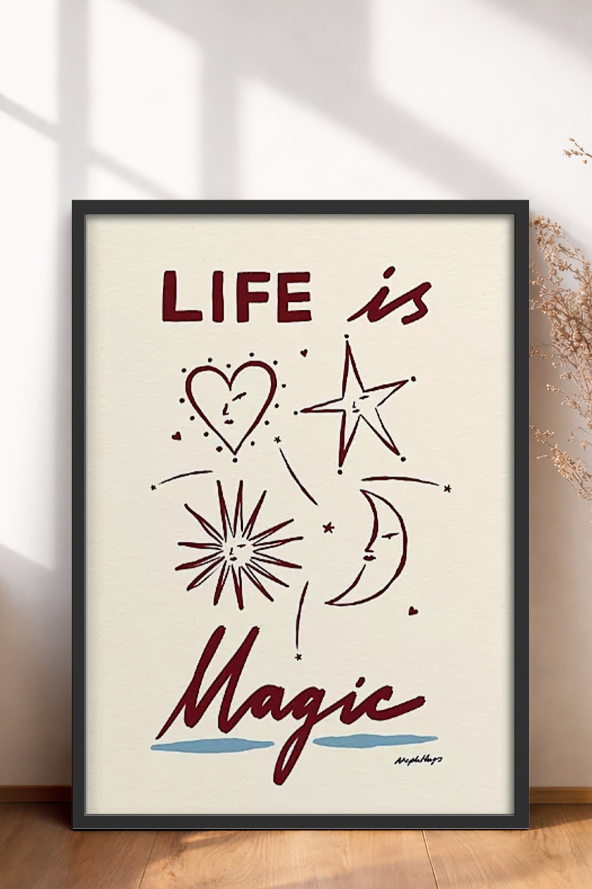 HOMEPACK Ahşap Çerçeveli Tablo Çerçeveli Poster Sanatsal Modern Duvar Dekoru BEK-8015