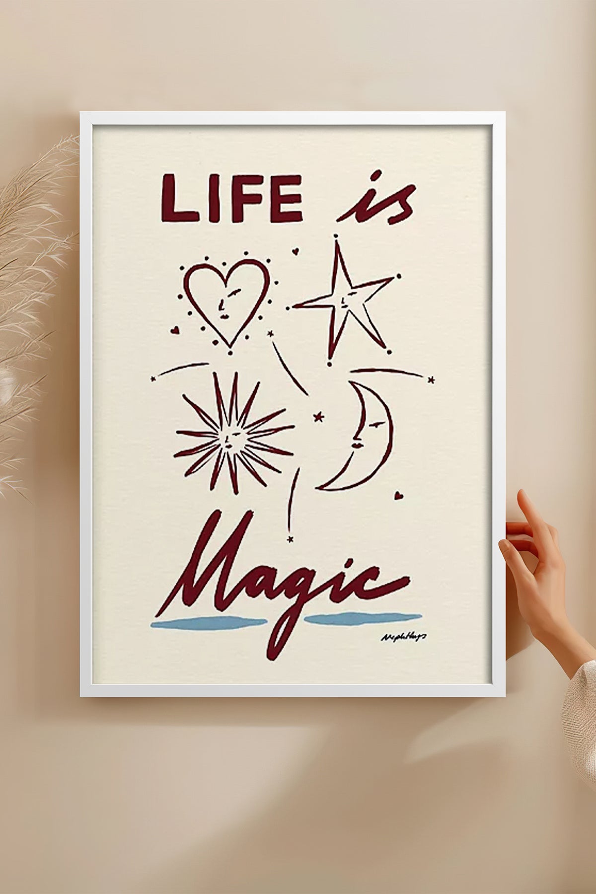 HOMEPACK Ahşap Çerçeveli Tablo Çerçeveli Poster Sanatsal Modern Duvar Dekoru BEK-8015