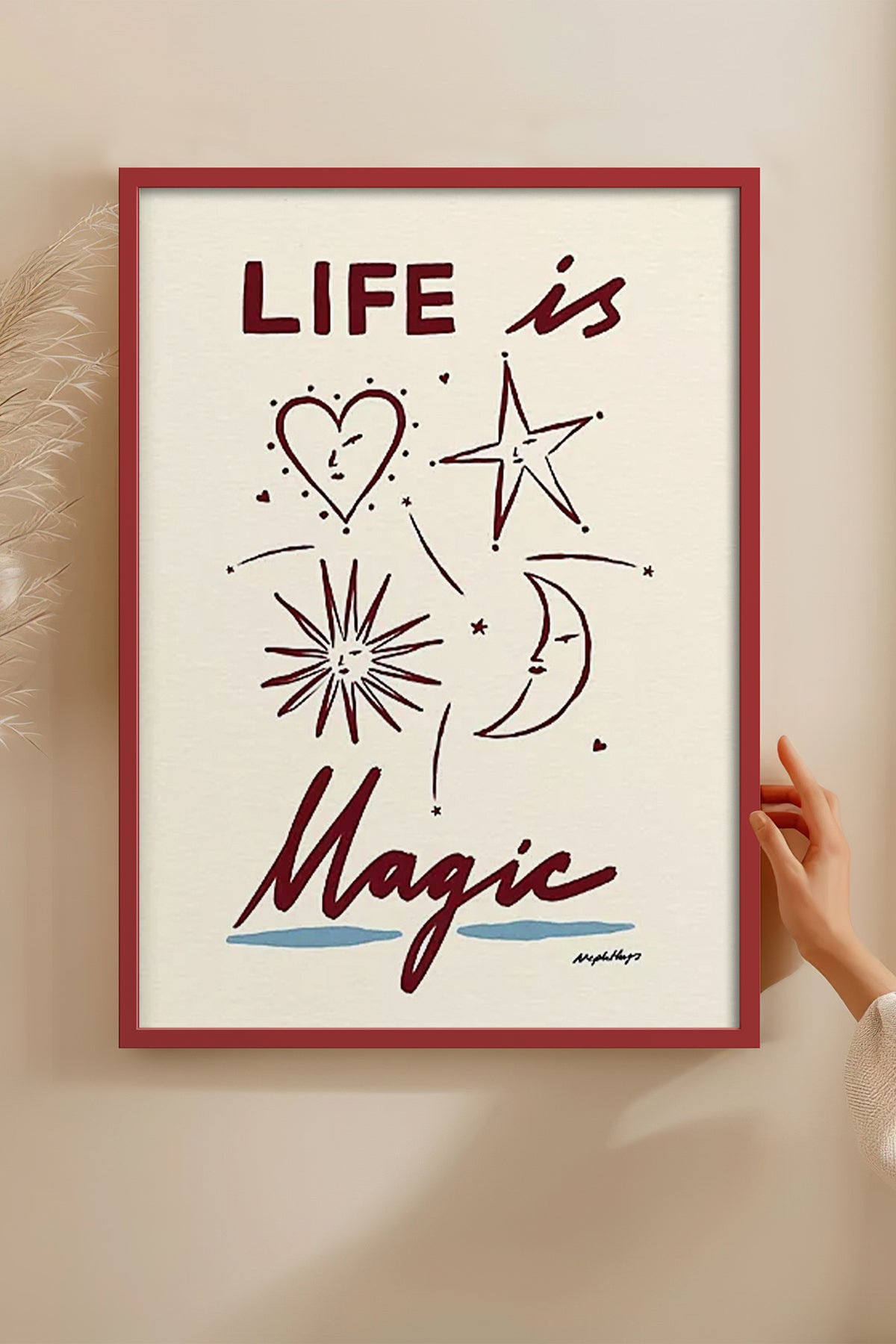 HOMEPACK Ahşap Çerçeveli Tablo Çerçeveli Poster Sanatsal Modern Duvar Dekoru BEK-8015