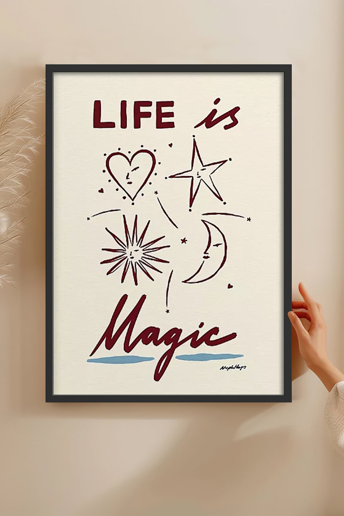 HOMEPACK Ahşap Çerçeveli Tablo Çerçeveli Poster Sanatsal Modern Duvar Dekoru BEK-8015