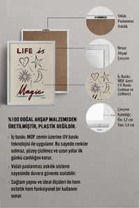 HOMEPACK Ahşap Çerçeveli Tablo Çerçeveli Poster Sanatsal Modern Duvar Dekoru BEK-8015