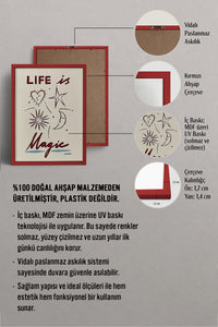 HOMEPACK Ahşap Çerçeveli Tablo Çerçeveli Poster Sanatsal Modern Duvar Dekoru BEK-8015