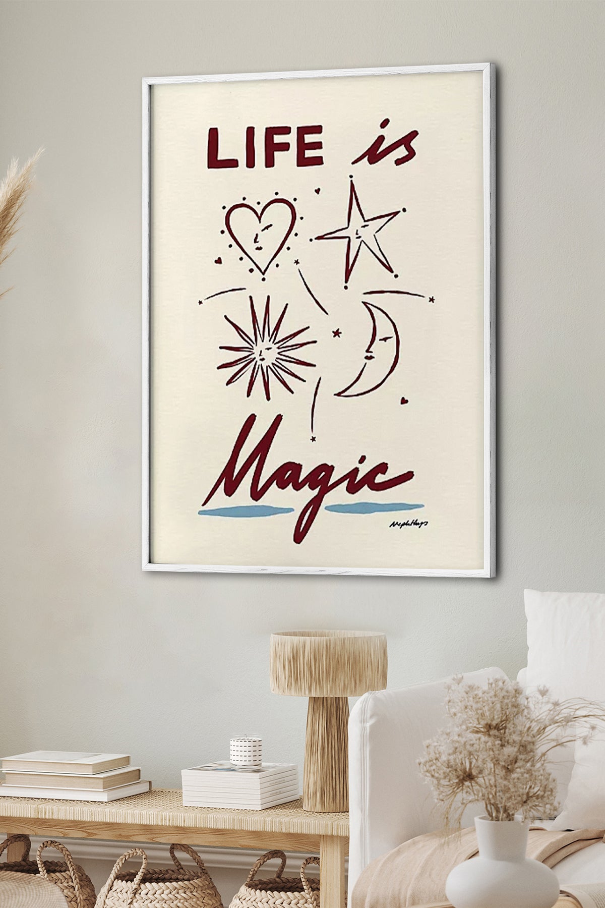 HOMEPACK Ahşap Çerçeveli Tablo Çerçeveli Poster Sanatsal Modern Duvar Dekoru BEK-8015