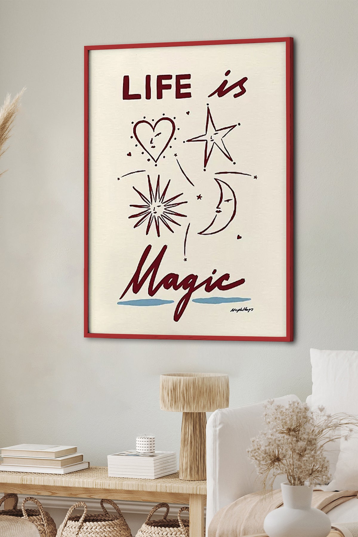 HOMEPACK Ahşap Çerçeveli Tablo Çerçeveli Poster Sanatsal Modern Duvar Dekoru BEK-8015