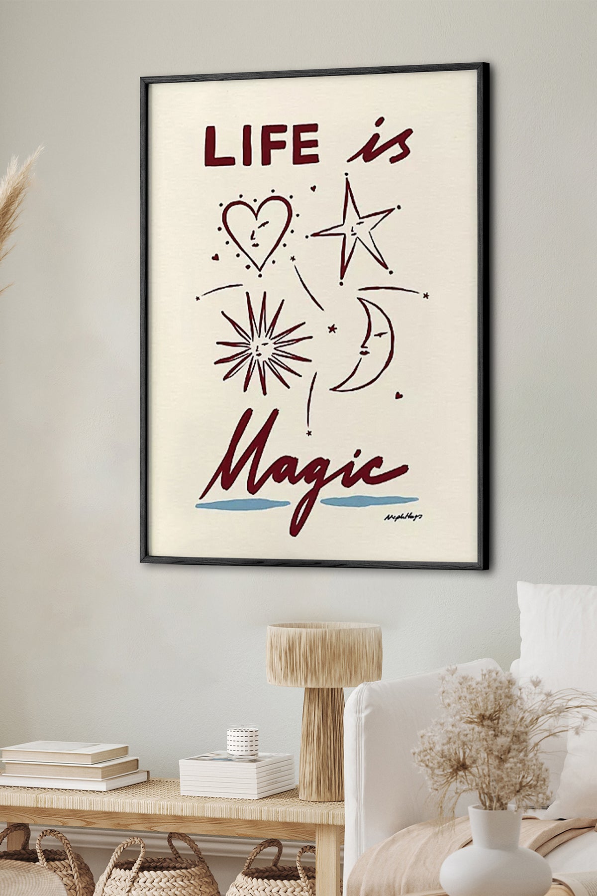 HOMEPACK Ahşap Çerçeveli Tablo Çerçeveli Poster Sanatsal Modern Duvar Dekoru BEK-8015