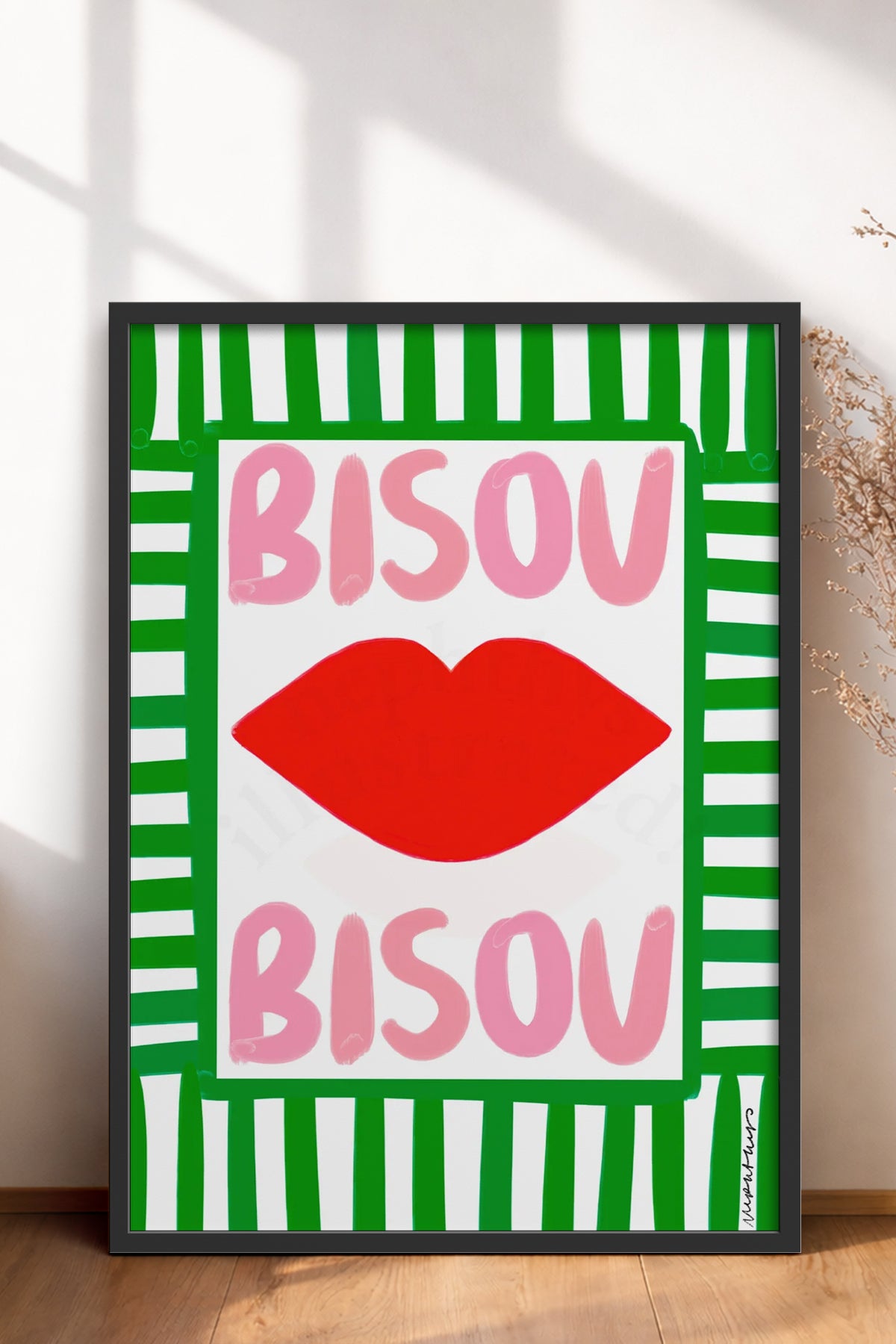 HOMEPACK Ahşap Çerçeveli Tablo Çerçeveli Poster Sanatsal Modern Duvar Dekoru BEK-8019