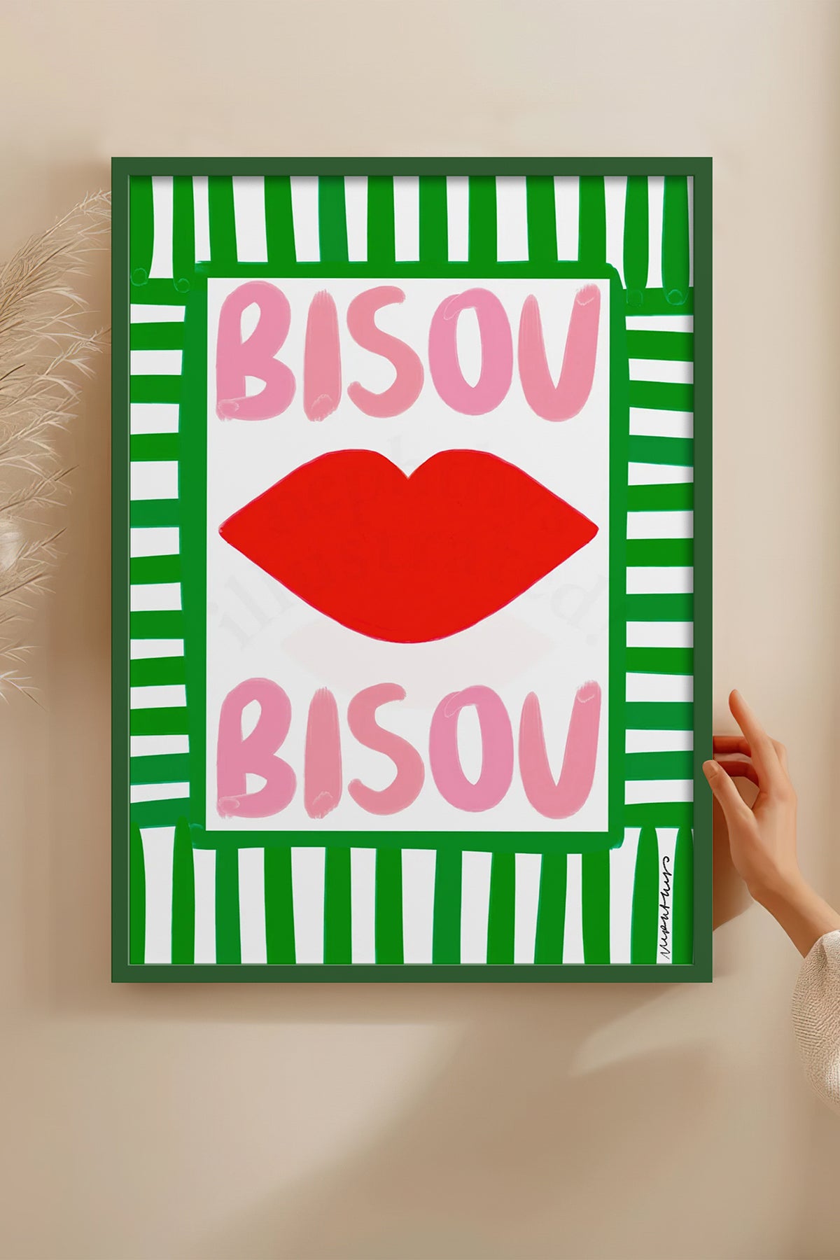 HOMEPACK Ahşap Çerçeveli Tablo Çerçeveli Poster Sanatsal Modern Duvar Dekoru BEK-8019