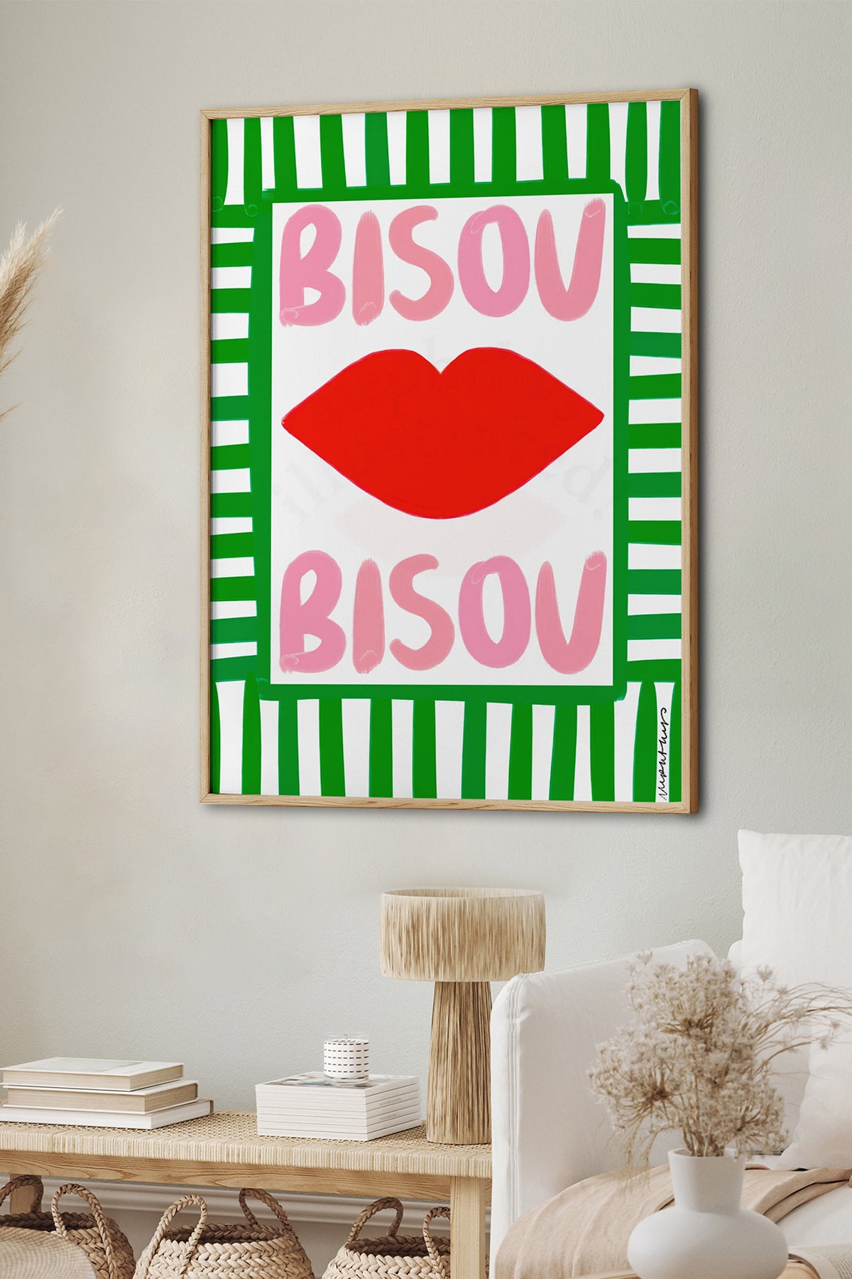 HOMEPACK Ahşap Çerçeveli Tablo Çerçeveli Poster Sanatsal Modern Duvar Dekoru BEK-8019