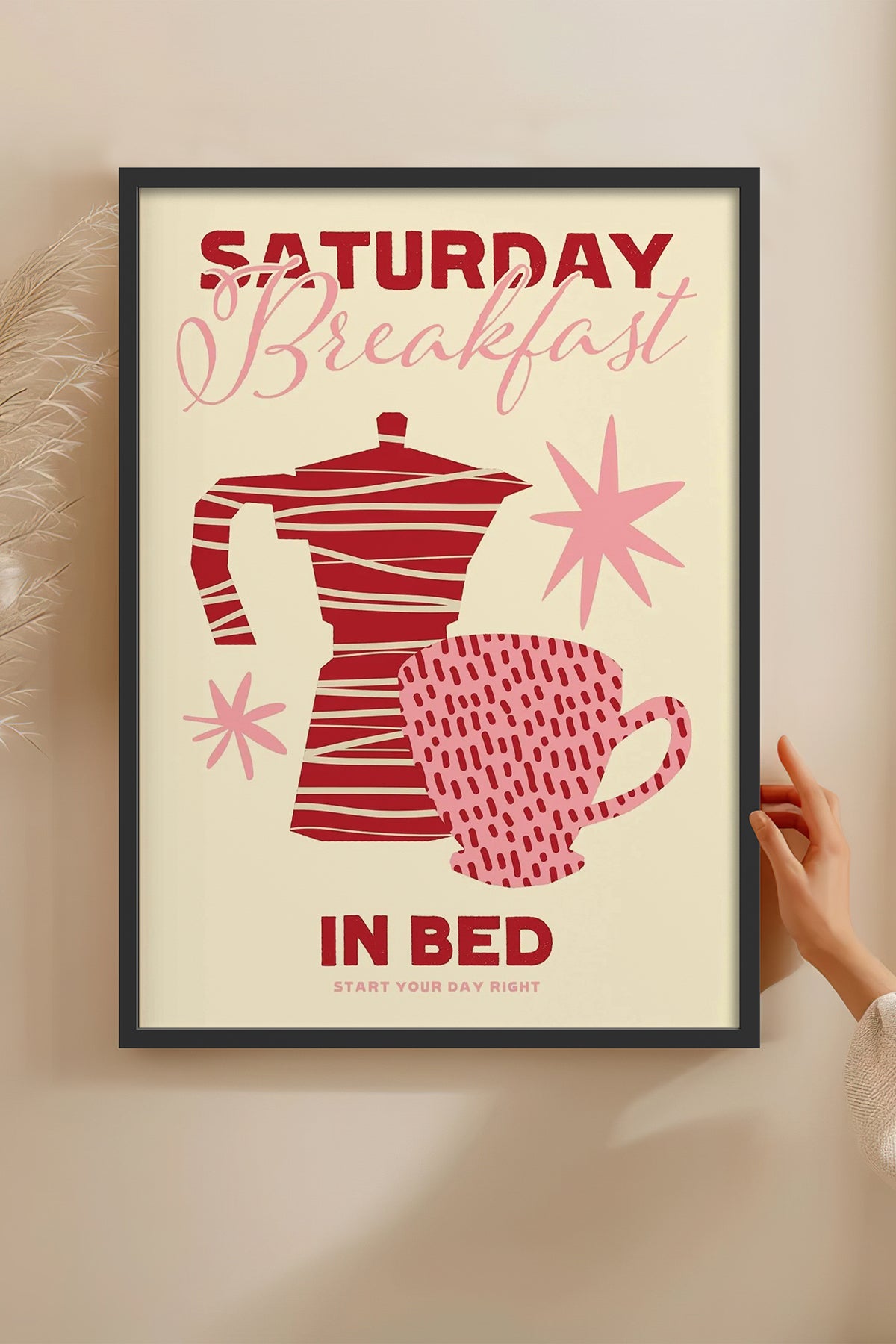 HOMEPACK Ahşap Çerçeveli Tablo Çerçeveli Poster Sanatsal Modern Duvar Dekoru BEK-8021