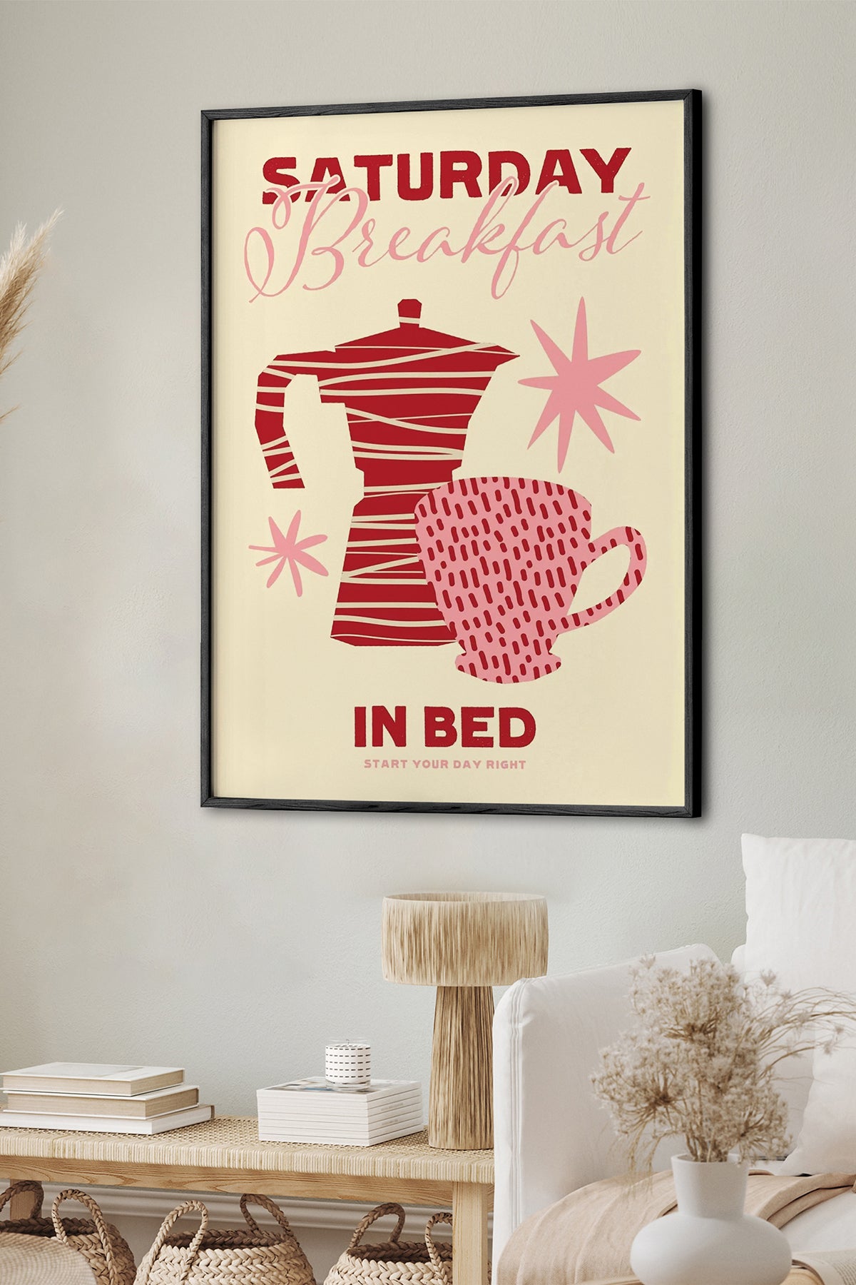 HOMEPACK Ahşap Çerçeveli Tablo Çerçeveli Poster Sanatsal Modern Duvar Dekoru BEK-8021