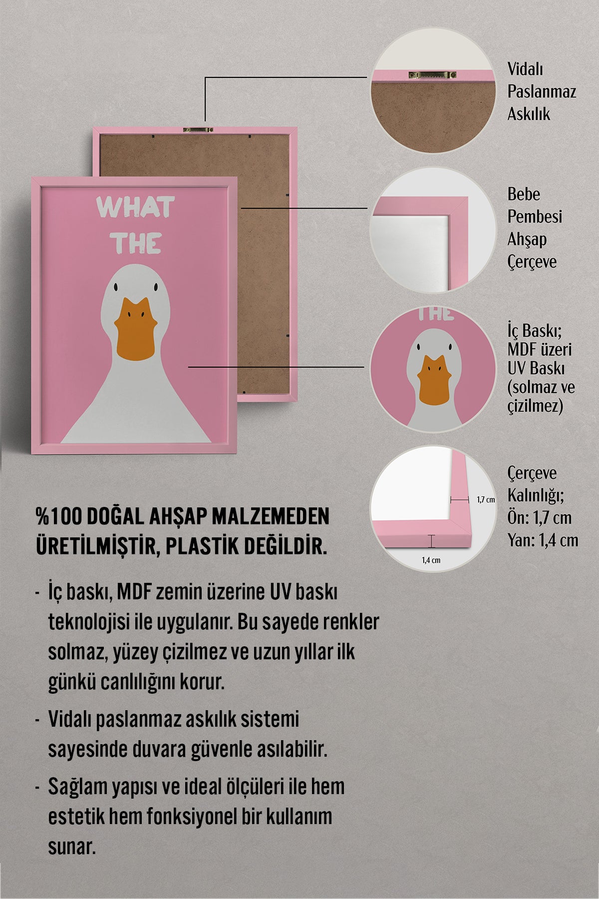HOMEPACK Ahşap Çerçeveli Tablo Çerçeveli Poster Sanatsal Modern Duvar Dekoru BEK-8027