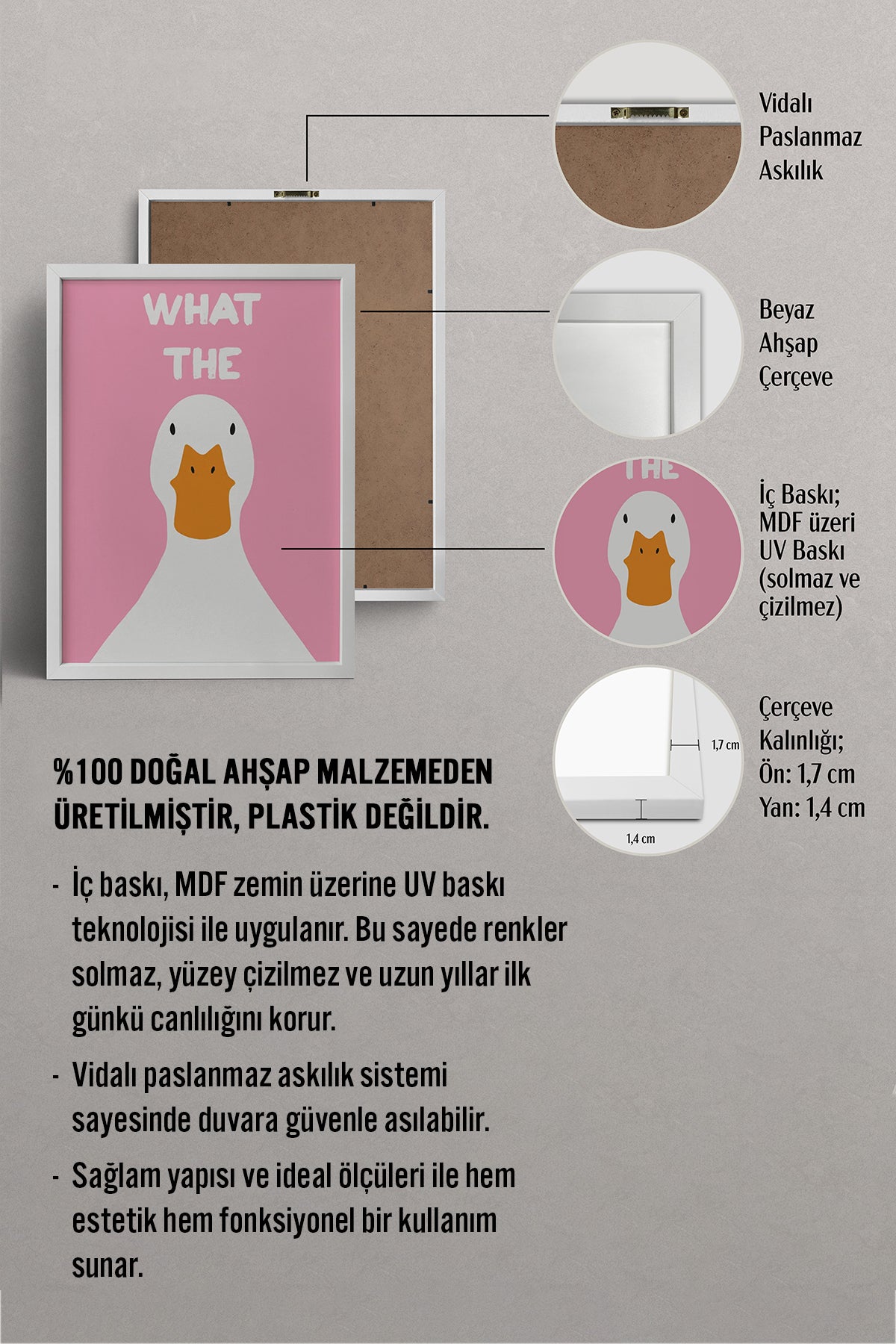 HOMEPACK Ahşap Çerçeveli Tablo Çerçeveli Poster Sanatsal Modern Duvar Dekoru BEK-8027