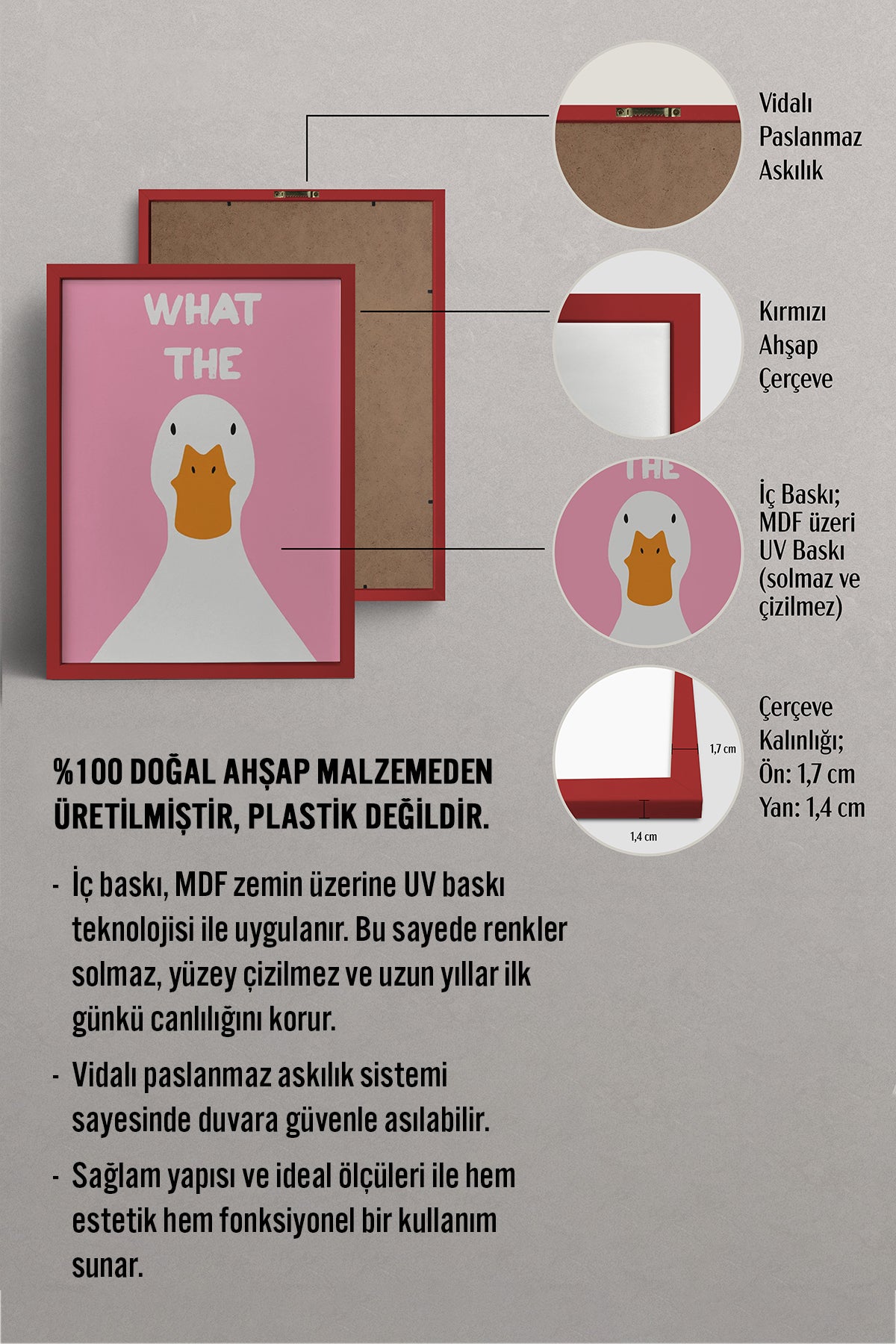 HOMEPACK Ahşap Çerçeveli Tablo Çerçeveli Poster Sanatsal Modern Duvar Dekoru BEK-8027