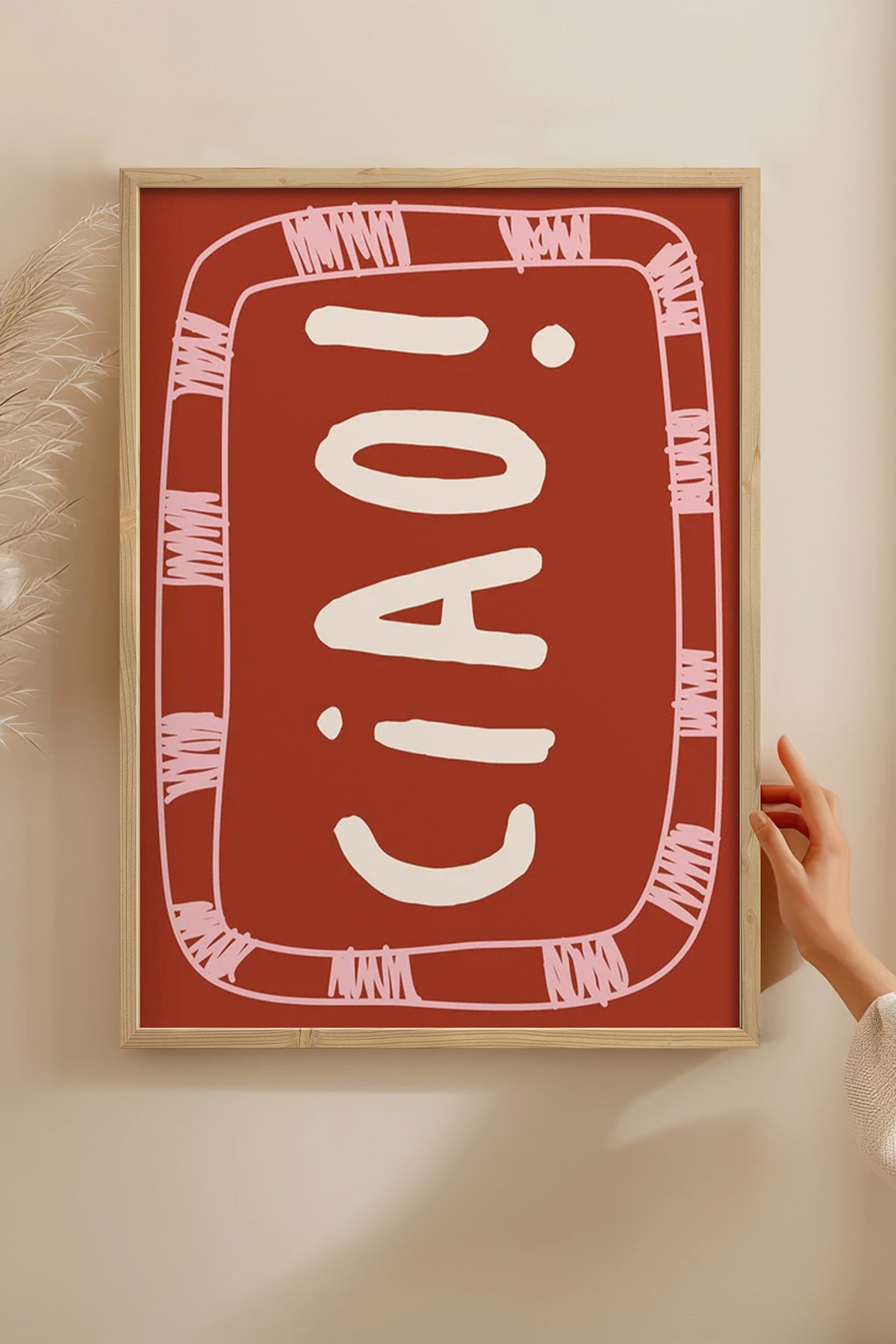 HOMEPACK Ahşap Çerçeveli Tablo Çerçeveli Poster Sanatsal Modern Duvar Dekoru BEK-8036