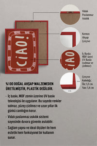 HOMEPACK Ahşap Çerçeveli Tablo Çerçeveli Poster Sanatsal Modern Duvar Dekoru BEK-8036