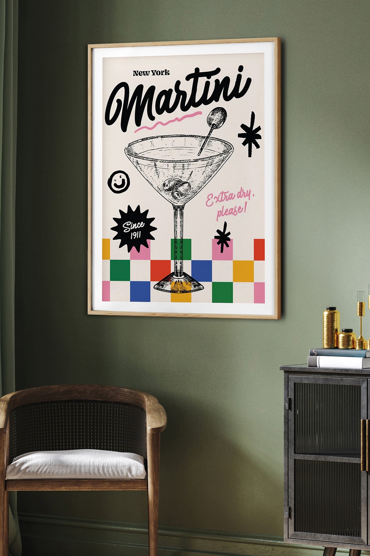 HOMEPACK Ahşap Çerçeveli Tablo Çerçeveli Poster Sanatsal Modern Duvar Dekoru BEK-8039