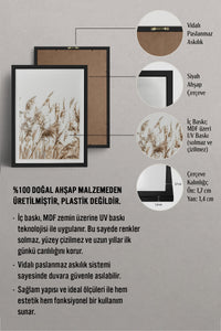 HOMEPACK Ahşap Çerçeveli Tablo Çerçeveli Poster Sanatsal Modern Duvar Dekoru BEK-8051
