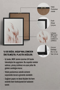 HOMEPACK Ahşap Çerçeveli Tablo Çerçeveli Poster Sanatsal Modern Duvar Dekoru BEK-8056