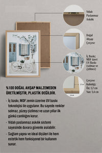 HOMEPACK Ahşap Çerçeveli Tablo Çerçeveli Poster Sanatsal Modern Duvar Dekoru BEK-8061