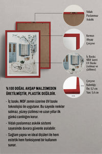 HOMEPACK Ahşap Çerçeveli Tablo Çerçeveli Poster Sanatsal Modern Duvar Dekoru BEK-8061