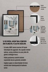 HOMEPACK Ahşap Çerçeveli Tablo Çerçeveli Poster Sanatsal Modern Duvar Dekoru BEK-8061