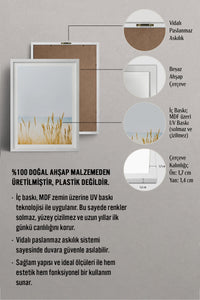 HOMEPACK Ahşap Çerçeveli Tablo Çerçeveli Poster Sanatsal Modern Duvar Dekoru BEK-8063