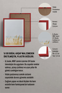 HOMEPACK Ahşap Çerçeveli Tablo Çerçeveli Poster Sanatsal Modern Duvar Dekoru BEK-8063
