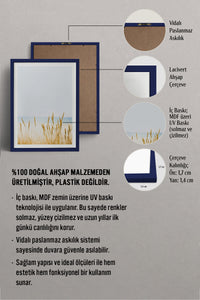 HOMEPACK Ahşap Çerçeveli Tablo Çerçeveli Poster Sanatsal Modern Duvar Dekoru BEK-8063