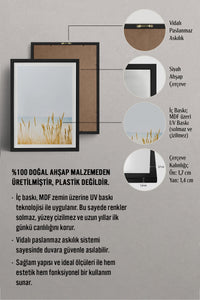 HOMEPACK Ahşap Çerçeveli Tablo Çerçeveli Poster Sanatsal Modern Duvar Dekoru BEK-8063