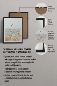 HOMEPACK Ahşap Çerçeveli Tablo Çerçeveli Poster Sanatsal Modern Duvar Dekoru BEK-8069