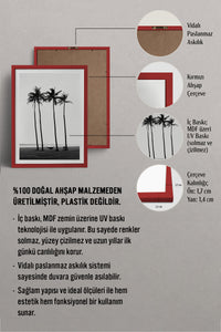 HOMEPACK Ahşap Çerçeveli Tablo Çerçeveli Poster Sanatsal Modern Duvar Dekoru BEK-8085
