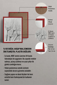 HOMEPACK Ahşap Çerçeveli Tablo Çerçeveli Poster Sanatsal Modern Duvar Dekoru BEK-8086