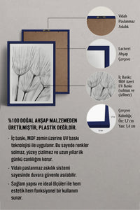 HOMEPACK Ahşap Çerçeveli Tablo Çerçeveli Poster Sanatsal Modern Duvar Dekoru BEK-8086